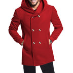 Herren eleganter und warmer Mantel mit doppelter Knopfleiste und großen Taschen R&B