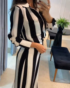 Damen Lässiger Jumpsuit mit breiten Streifen und tailliertem Schnitt R&B