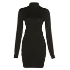 Damen Elegantes figurbetontes Minikleid mit offenem Rücken und langen Ärmeln R&B