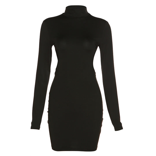 Damen Elegantes figurbetontes Minikleid mit offenem Rücken und langen Ärmeln R&B