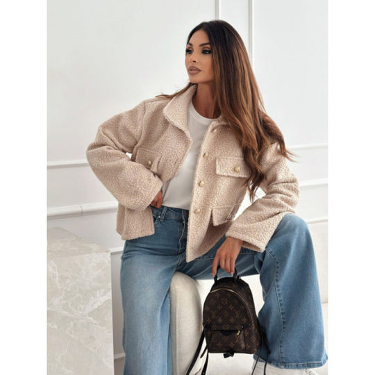 Damen Fleecejacke mit eleganten Knopfdetails und praktischen Taschen R&B