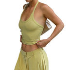 Damen Sportliches Rückenausschnitt-Trägershirt R&B