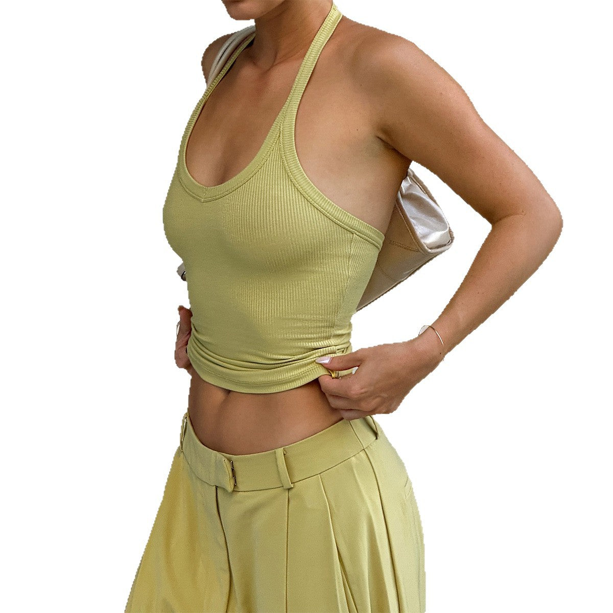 Damen Sportliches Rückenausschnitt-Trägershirt R&B