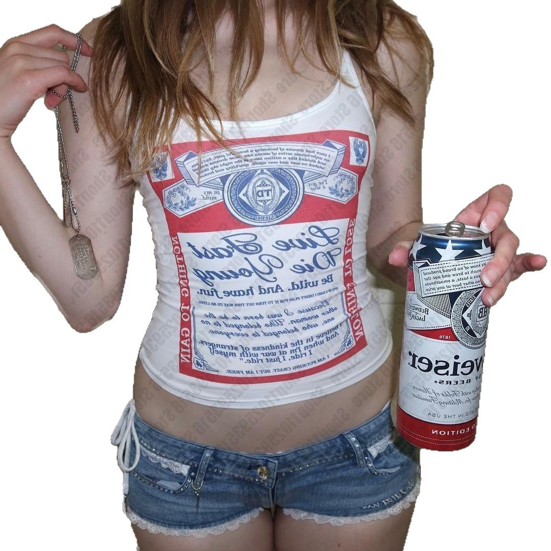 Damen ärmelloses Tanktop mit kreativem Druck R&B