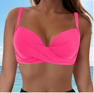Damen Elegantes Bikinioberteil mit Wickeldesign R&B