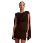 Damen Elegantes Cocktailkleid mit drapierter Schulterpartie und figurbetontem Schnitt R&B
