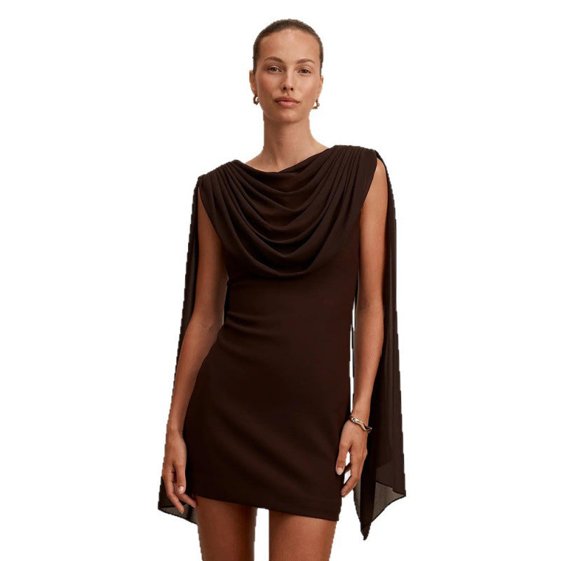 Damen Elegantes Cocktailkleid mit drapierter Schulterpartie und figurbetontem Schnitt R&B