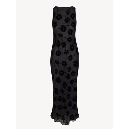 Damen Maxi-Kleid mit floralem Spitzenmuster und elegantem, schwingendem Saum R&B