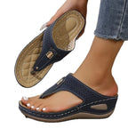 Damen Zehentrenner-Sandalen mit komfortablem Fußbett und atmungsaktiver Obermaterial R&B