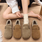 Damen Clogs mit weichem Kunstfellfutter und dekorativem Schnallenverschluss R&B