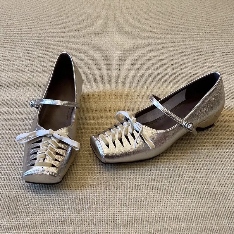 Damen elegante Mary Jane Schuhe mit Glanzfinish R&B