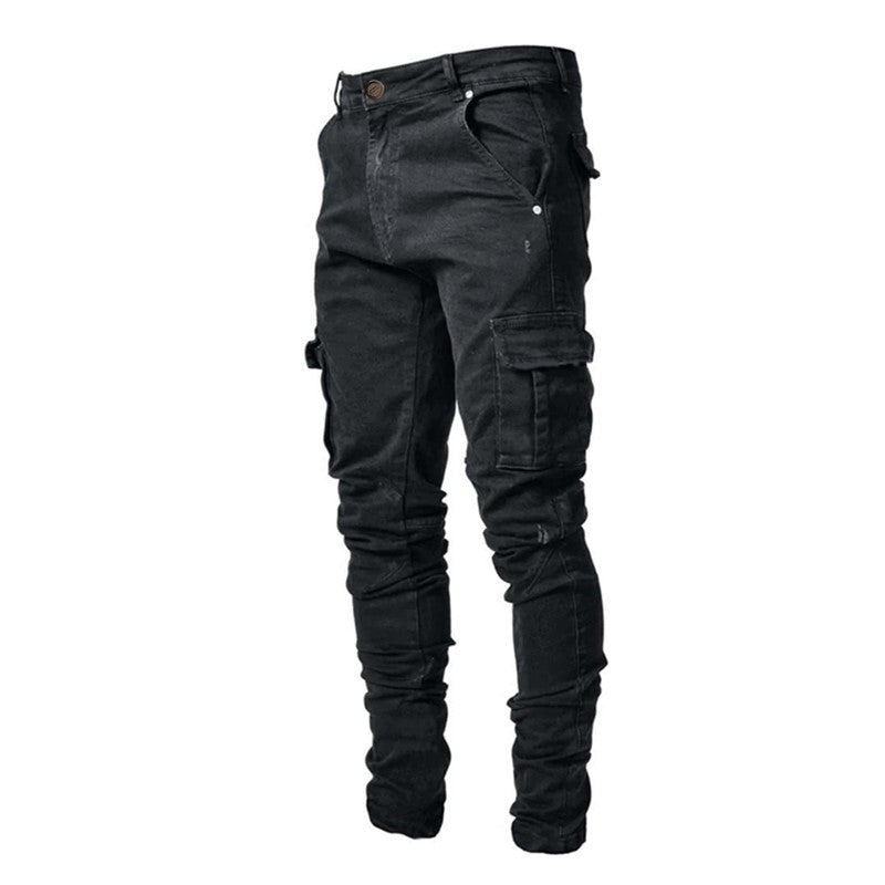 Herren Cargo-Denim-Hose im modernen Slim Fit mit praktischen Seitentaschen R&B