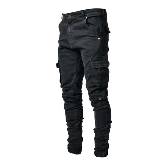 Herren Cargo-Denim-Hose im modernen Slim Fit mit praktischen Seitentaschen R&B