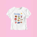 Damen T-Shirt mit kreativem Frühstücksmotiv und modernem Schriftzug R&B