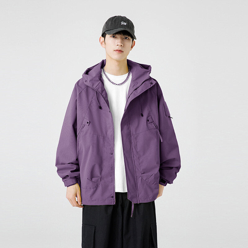 Herren Leichte Funktionsjacke mit hohem Kragen und praktischen Taschen