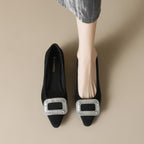 Damen elegante Ballerinas mit funkelnder Schnallenverzierung