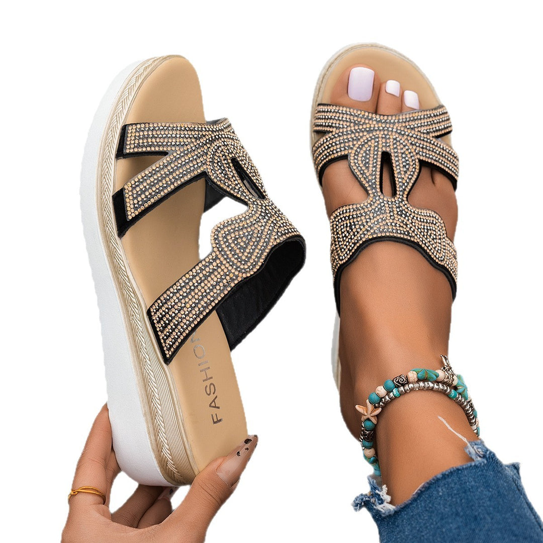 Damen Wedge-Sandalen mit funkelndem Applikationen R&B