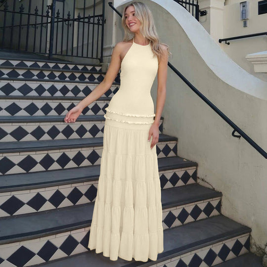 Damen Maxi-Kleid mit feinen Rüschendetails R&B