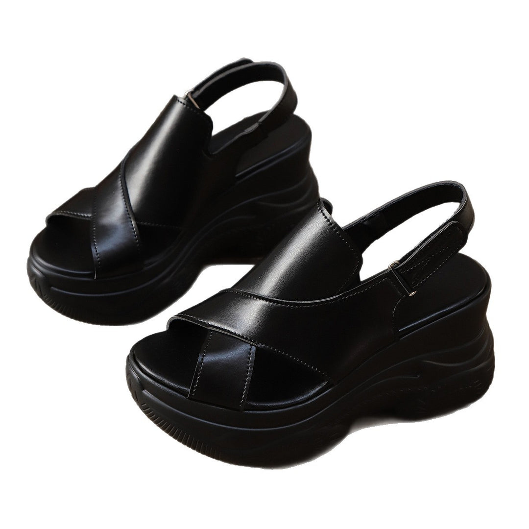 Damen komfortable Wedge-Sandalen mit modernem Cross-Design R&B