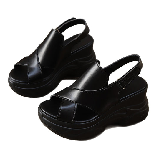 Damen komfortable Wedge-Sandalen mit modernem Cross-Design R&B