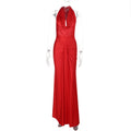 Damen Elegantes Maxikleid mit schmeichelndem Schnitt und tiefem V-Ausschnitt R&B