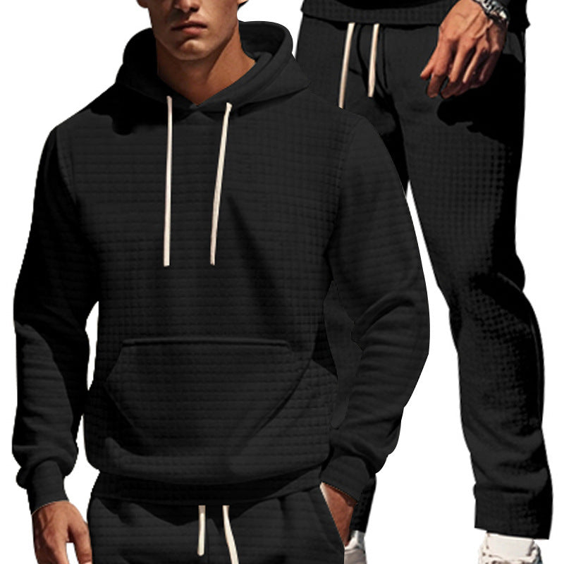 Herren lässiger Kapuzenpullover mit strukturiertem Design und praktischen Taschen R&B