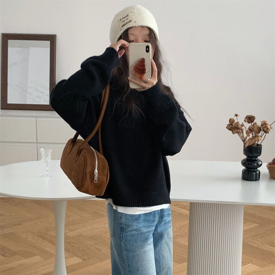 Damen Kurzpullover mit Stehkragen und Reißverschluss R&B