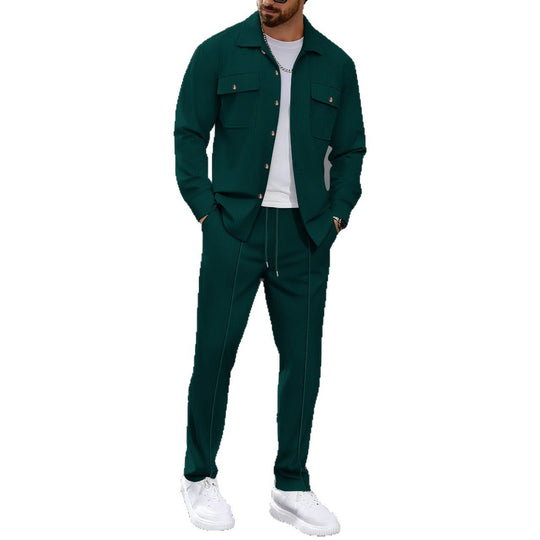 Herren modisches Freizeit-Set mit strukturierter Jacke und bequemen Hosen R&B