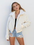 Damen Kuschelige Fleecejacke mit hohem Kragen und elastischen Bündchen R&B