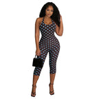 Damen Figurformender Jumpsuit mit Polka-Dots und schmalem Schnitt R&B