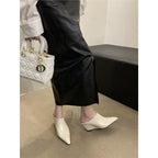 Damen schlanke Mules mit modernem asymmetrischem Design R&B
