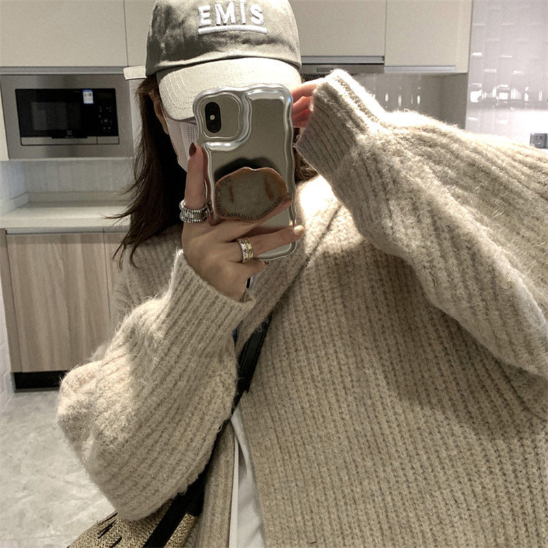 Damen Langstrickjacke mit eleganter Rippstruktur und praktischen Taschen R&B