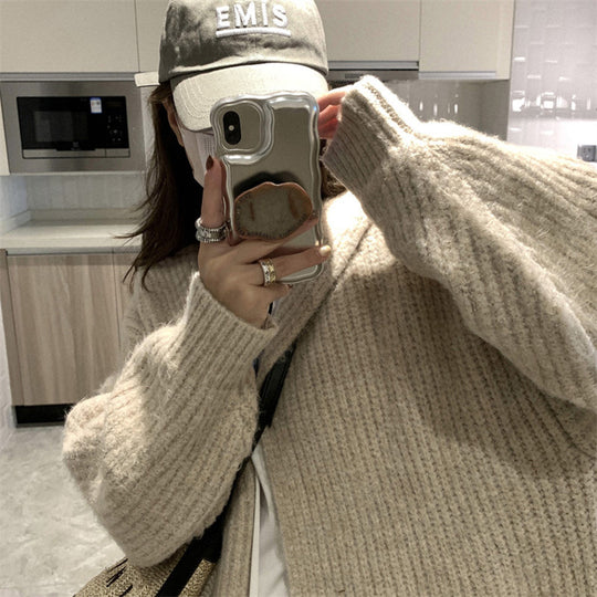 Damen Langstrickjacke mit eleganter Rippstruktur und praktischen Taschen R&B