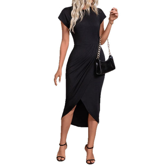 Damen modisches Wickelkleid mit großzügigem Schlitz R&B