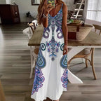 Damen Maxikleid mit verspieltem Druck und eleganter Silhouette R&B