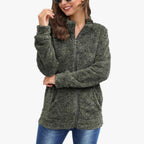 Damen Kuscheljacke mit durchgehendem Reißverschluss und weichem Plüschstoff R&B