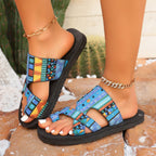 Damen Komfortable Riemen-Sandalen mit stylischem Ethno-Design R&B