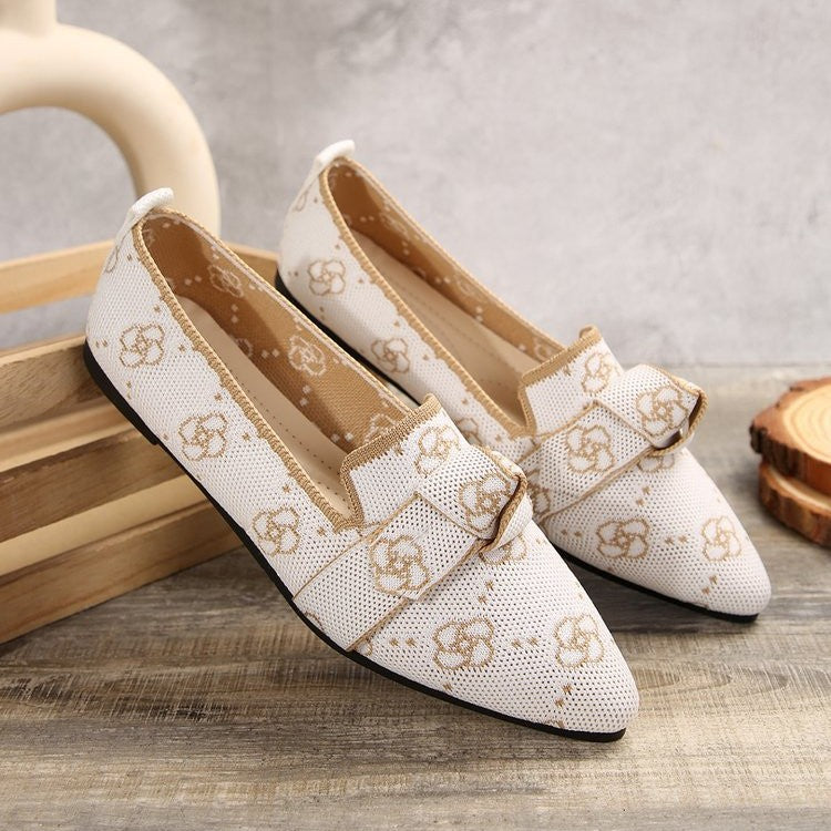 Damen elegante Slip-On Ballerinas mit modischem Knotendetail und atmungsaktivem Obermaterial R&B