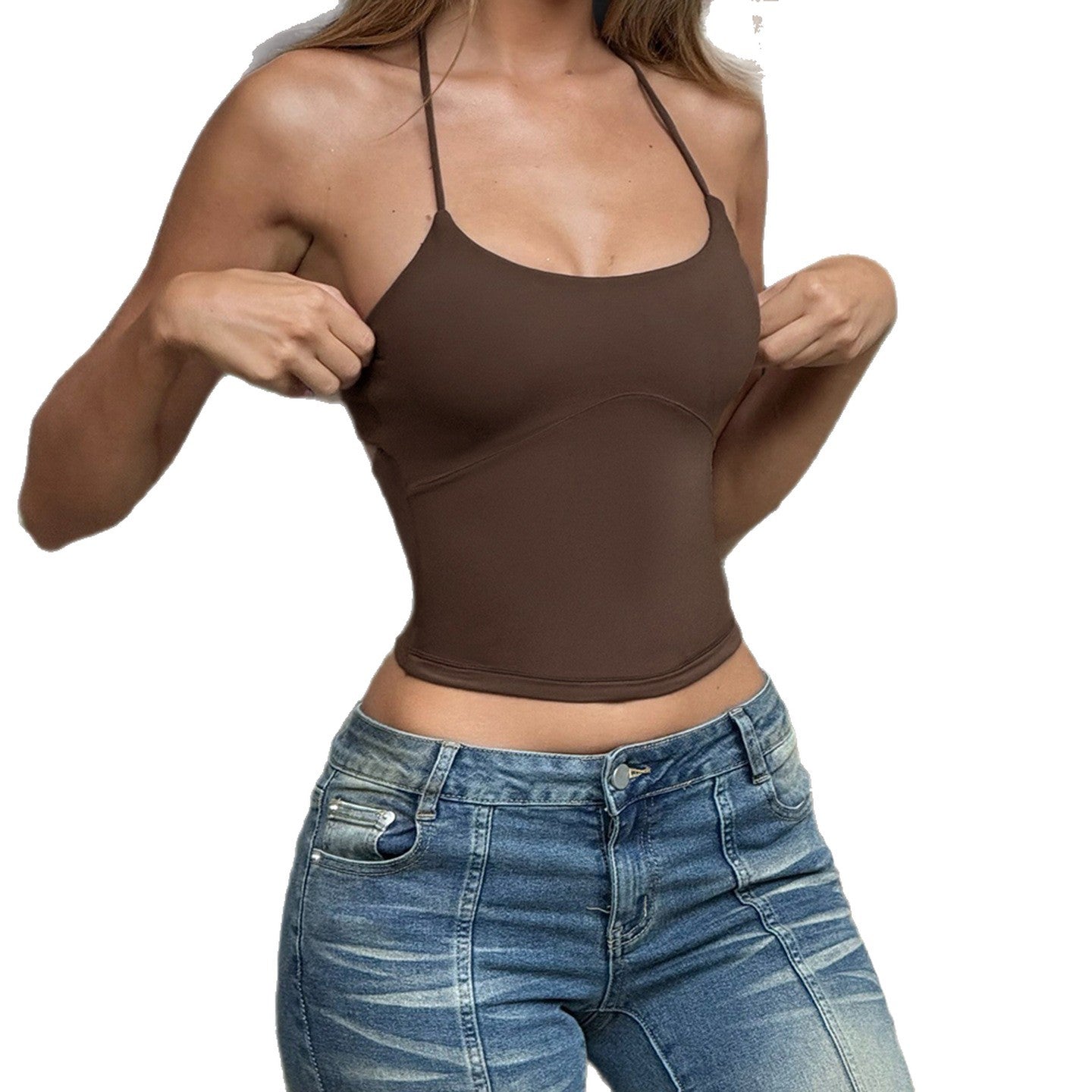 Damen Sportliches Top mit verstellbaren Trägern R&B