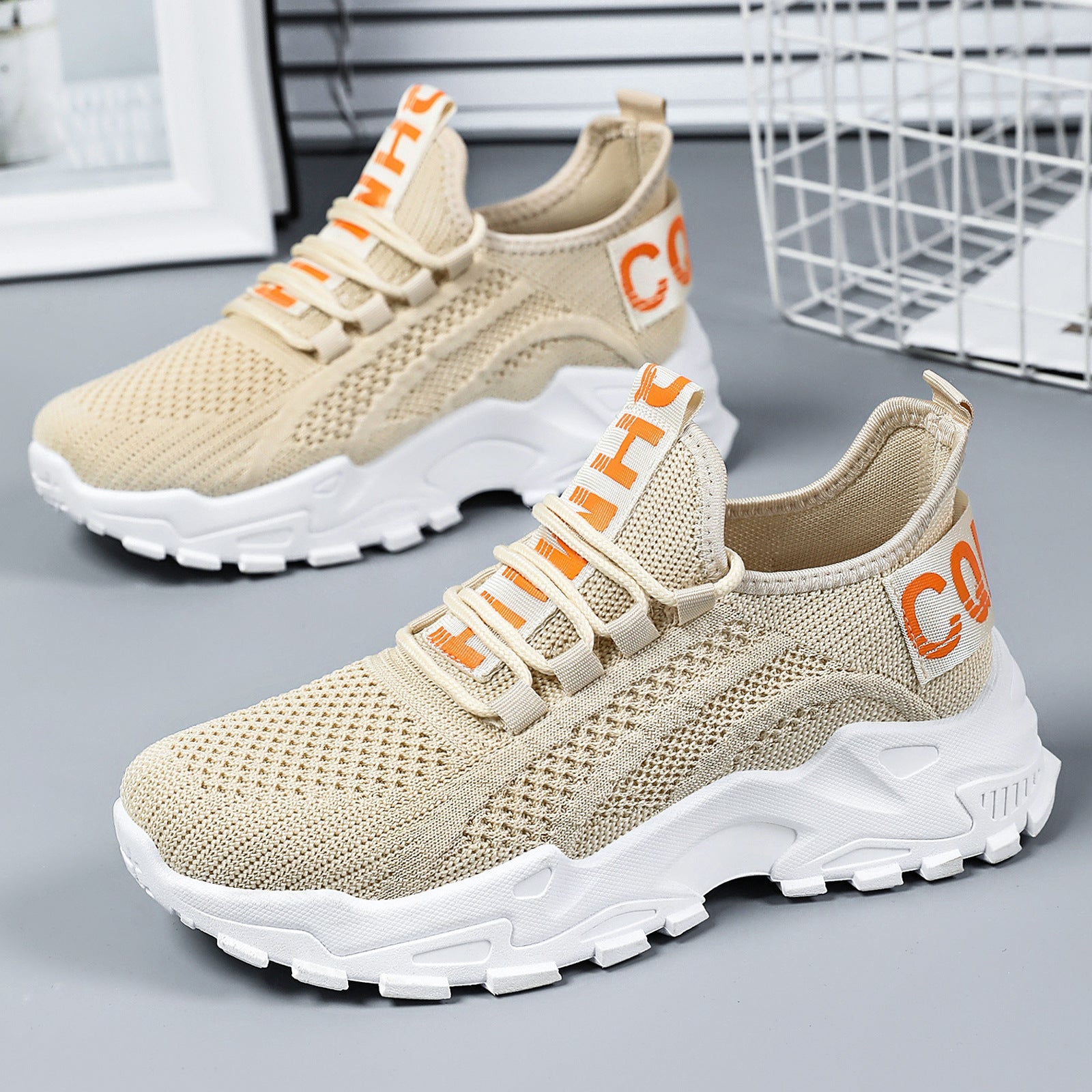 Damen Atmungsaktive Komfort Sneakers mit elastischer Schnürung