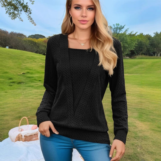 Damen Pullover mit Zopfmuster R&B
