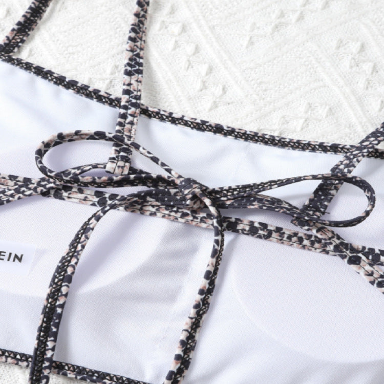 Damen Cropped Bikinioberteil mit Schlangenleder-Design R&B