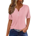 Damen Komfortables Kurzarmshirt mit Knopfdetails R&B