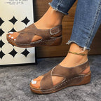 Damen bequeme und stylische Sandalen mit geflochtenem Riemen R&B