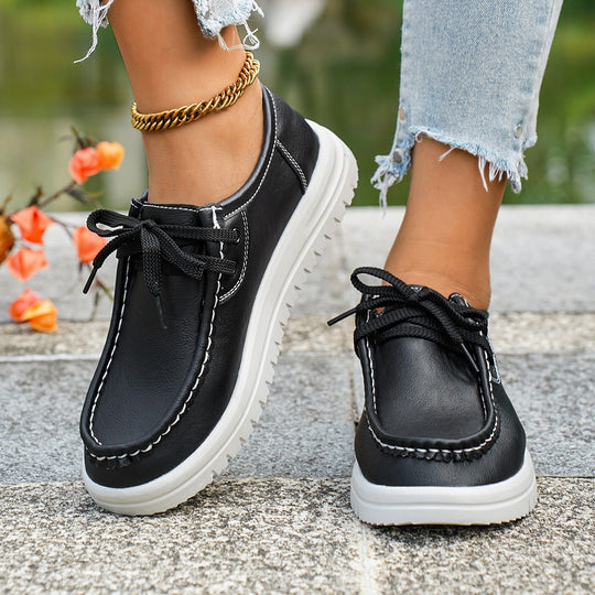 Damen Freizeit-Sneaker mit kunstlederner Optik und rutschfester Sohle R&B