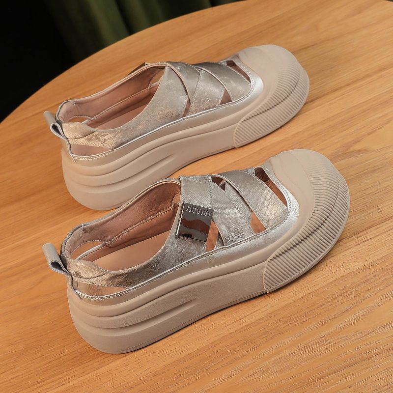 Damen Komfortable Plateau Slipper R&B
