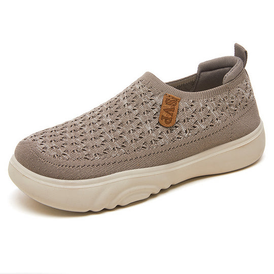 Damen Slip-On Freizeit-Schuhe mit luftiger Strickstruktur R&B
