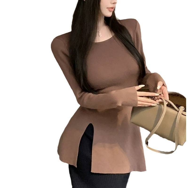 Damen Langarmoberteil mit asymmetrischem Schnitt und elegantem Detail