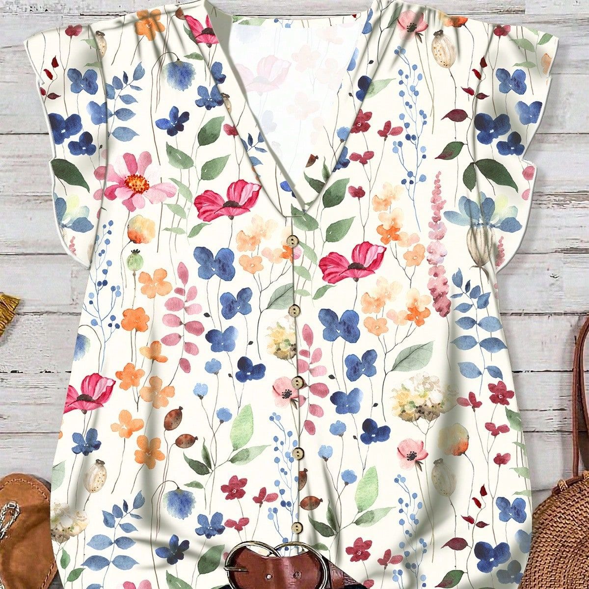 Damen Bluse mit floralem Muster R&B
