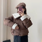 Damen Kuschelige Daunenjacke mit abnehmbarem Teddykragen R&B